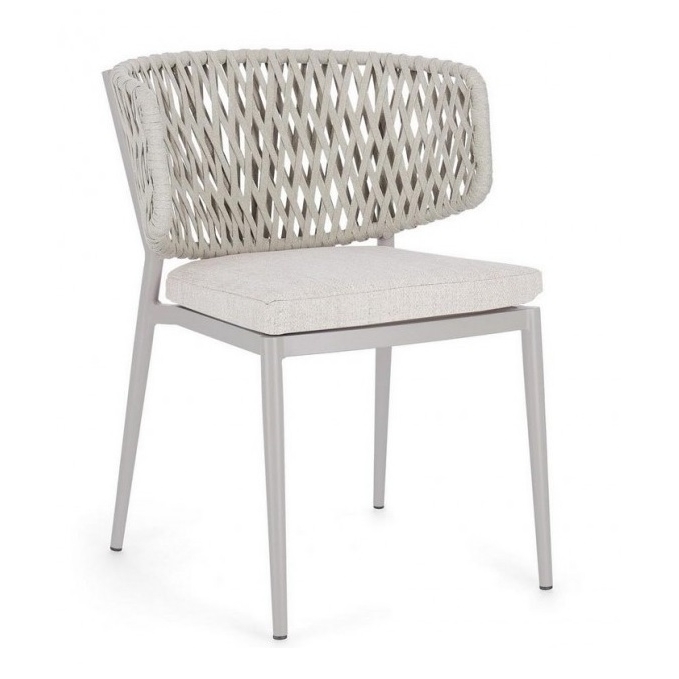 Bizzotto set of 4 Noelia rope chairs suitable for indoor and outdoor use